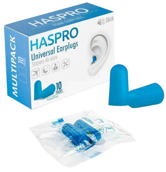 HASPRO Multi10 Špunty do uší, modré 20 ks