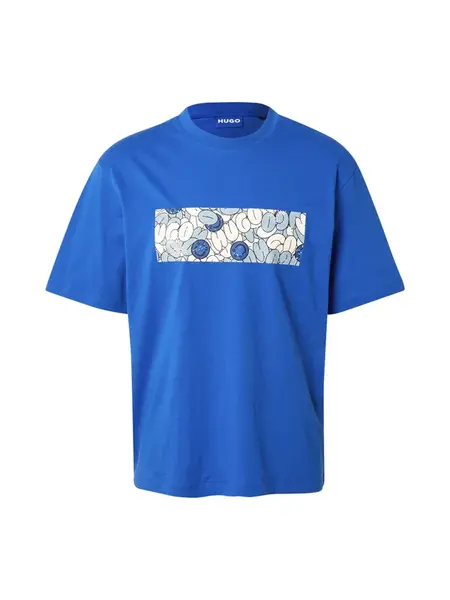 HUGO Tričko 'Nurix'  modrá / pastelovo modrá / čierna / biela