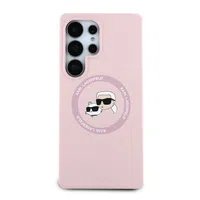 Zadní kryt Karl Lagerfeld Liquid Silicone K&CH Heads MagSafe pro Samsung Galaxy S25 Ultra, růžová