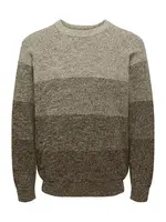 Only & Sons Sveter 'ONSBIRK'  sivá / tmavosivá / sivá melírovaná