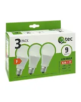 59BZ LED ŽÁROVKA QTEC E27 9W 4200K, 3 PACK