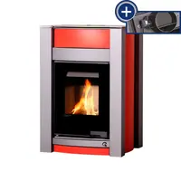 Kachle s výmenníkom AQUAFLAM VARIO KALMAR 11/5kW eervená, elektronická regulácia FLHSF34-055