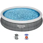 Bazén samonosný 3,66x0,76m s filtrací, šedý rattan 57445