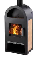 Kamna s výměníkem NIVALA barva černá, béžová dlažba, zlaté kování HS0432337000000