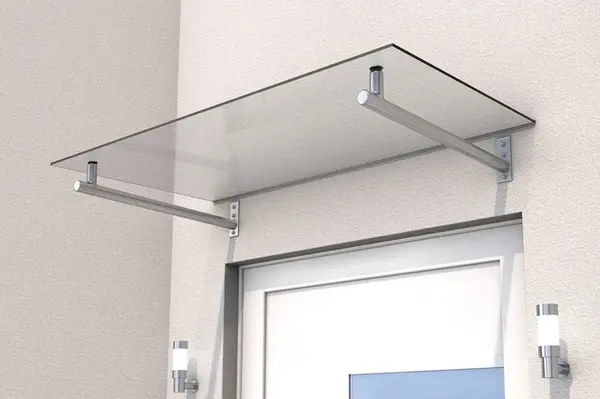 Vchodová stříška Guttavordach HD 140 x 80 cm stříbrná / čirá