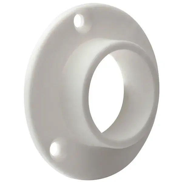 Držák šatní tyče o 25mm, plast, bílý, 2 ks