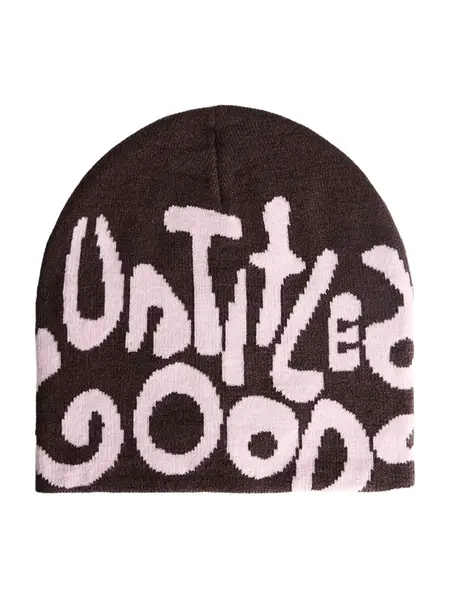 Bershka Čiapky 'UNTITLED GOODS'  tmavohnedá / rosé