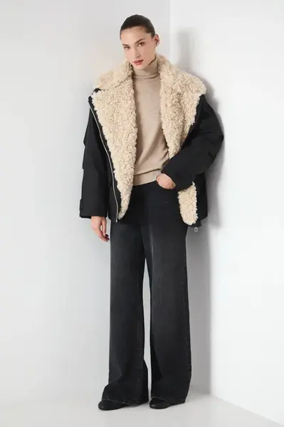 Motorkářská bunda Medicine černá barva, zimní, oversize