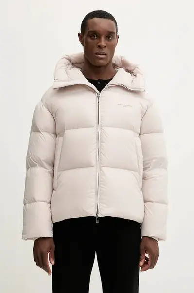 Péřová bunda Armani Exchange šedá barva, zimní, XM001115 AF16589