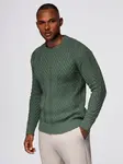Ombre Men's knit sweater with zigzag weave - faded green