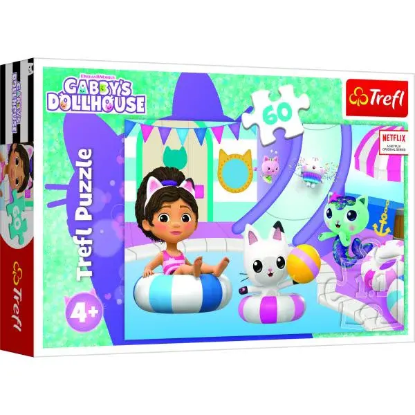 Trefl Puzzle 60 - Gabby u bazénu / Universal Gabby's Dollhouse