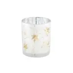 Bílý skleněný svícen AOLANI FLOWER, 10 cm