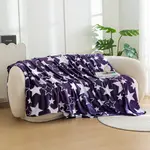 Vánoční mikroplyšová deka HVĚZDY fialová Rozměr: 200 x 220 cm