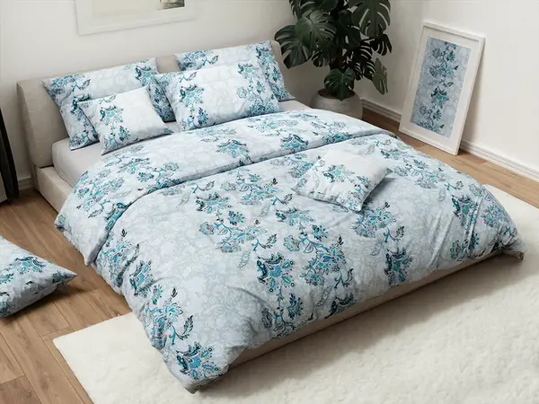 Bavlněné povlečení HELGA tyrkysové Rozměr povlečení: 2 ks 70 x 90 cm | 200 x 220 cm