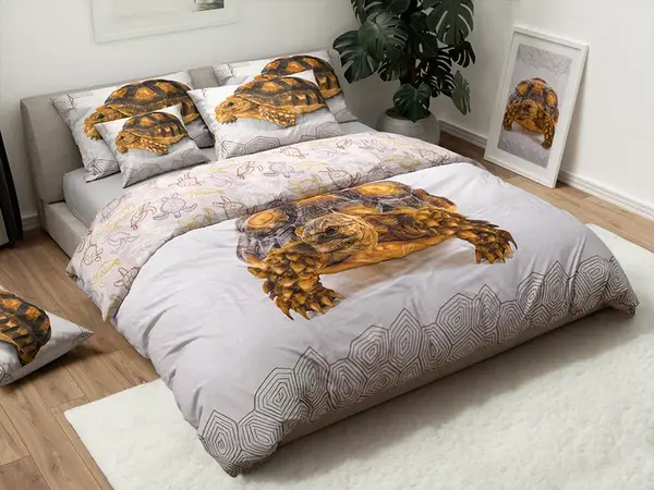 3D bavlnené obliečky TURTLE biele Rozmer obliečky: 70 x 90 cm | 140 x 200 cm