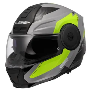 Výklopná moto přilba LS2 FF902 Scope II Duria Grey H-V Yellow M (57-58)