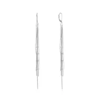 Beneto Dlouhé stříbrné řetízkové náušnice se zirkony AGUC2695