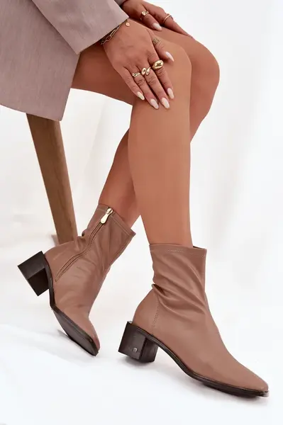 Dámské kotníkové boty na podpatku Vinceza