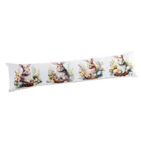Polštář proti průvanu ZAJÍČCI V KOŠÍČKU 20 x 90 cm