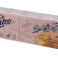 Linteo Papírové kapesníky 4vrstvé s vůní bavlny 10x10 ks