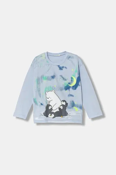 Dětské bavlněné tričko s dlouhým rukávem United Colors of Benetton