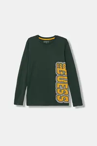 Dětské bavlněné tričko s dlouhým rukávem Guess