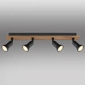 Stropné bodové svietidlo 57998-4W drevo LS4