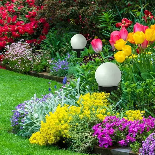 Solárna lampa guľa GLS234 biela