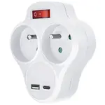 Rozbočka s USB a+c nabíječkou 2x10A s vypínačem