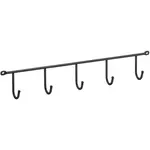 Věšáková lišta 5 háčků černá