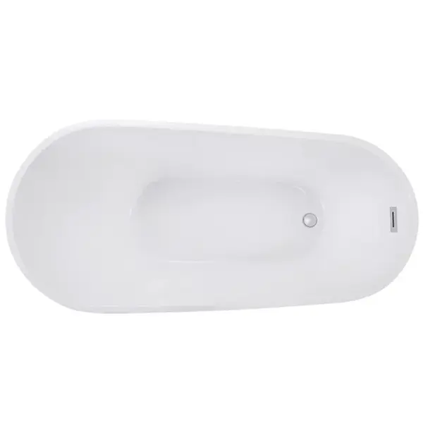 Volně stojící vana Melody 150/80 se sifonem click-clack s obdélníkovým přepadem slim v provedení chrom