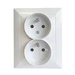 Dvojitá zásuvka česká POLA white 33034