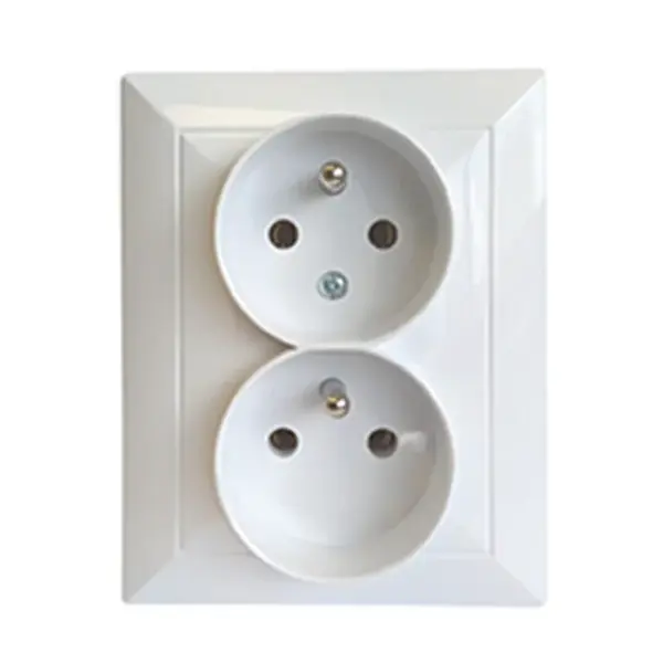 Dvojitá zásuvka česká POLA white 33034