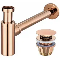 Umývadlový sifón klik-klak univerzálny Rea ružovo-zlatý