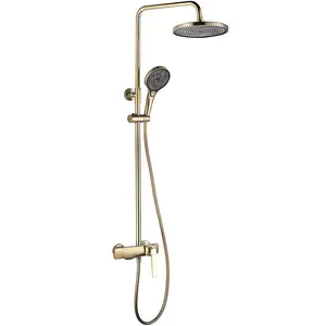 Sprchový set s termostatem Rea Tom kartáčované zlato 82-120 cm