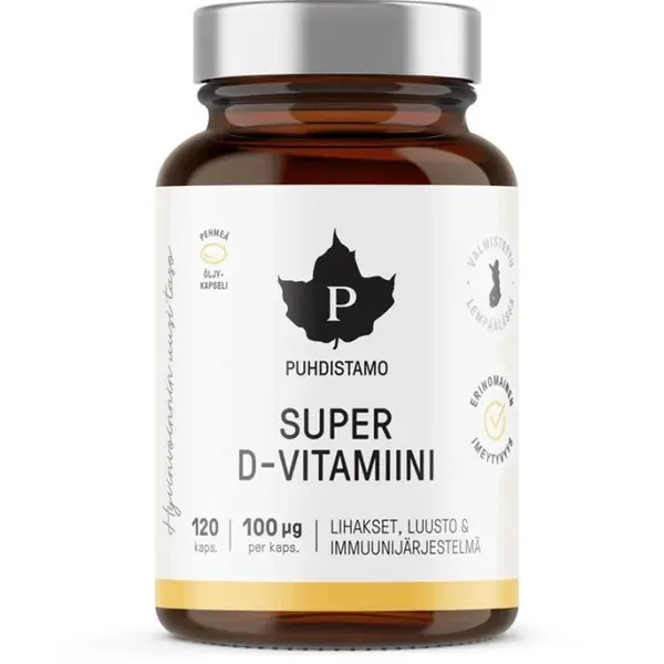Puhdistamo Super Vitamin D 4000 IU 120 kapslí
