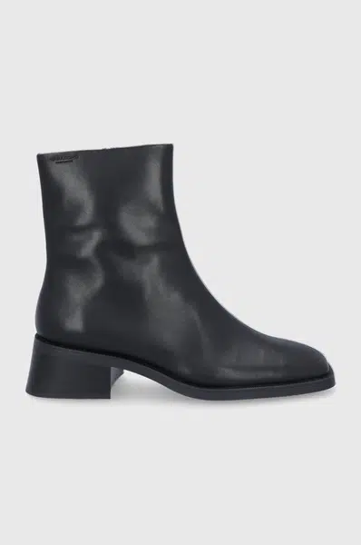 Kožené členkové topánky Vagabond Shoemakers BLANCA dámske, čierna farba, na podpätku, 5217-201-20