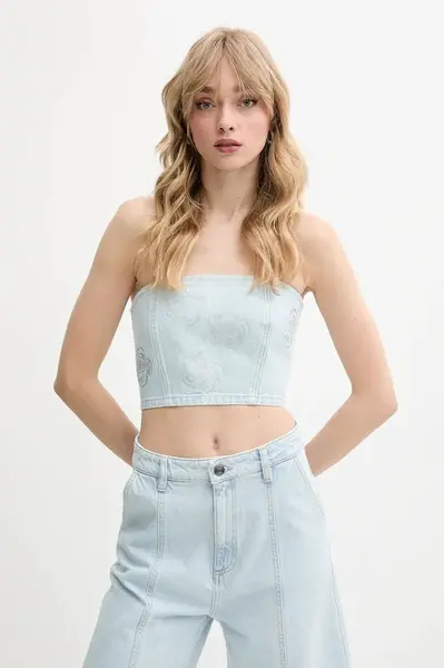 Džínsový top Rotate s nášivkou, 1140621468