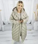 Pri Long jacket women's coat with diagonal quilting Warm LUCY