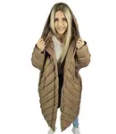 Pri Long jacket women's coat with diagonal quilting Warm LUCY
