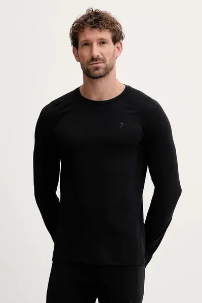 Funkční tričko s dlouhým rukávem s příměsí vlny Peak Performance Magic černá barva, G80935