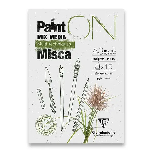 Blok Clairefontaine Paint'ON Misca - A3, 15 listů, 250 g