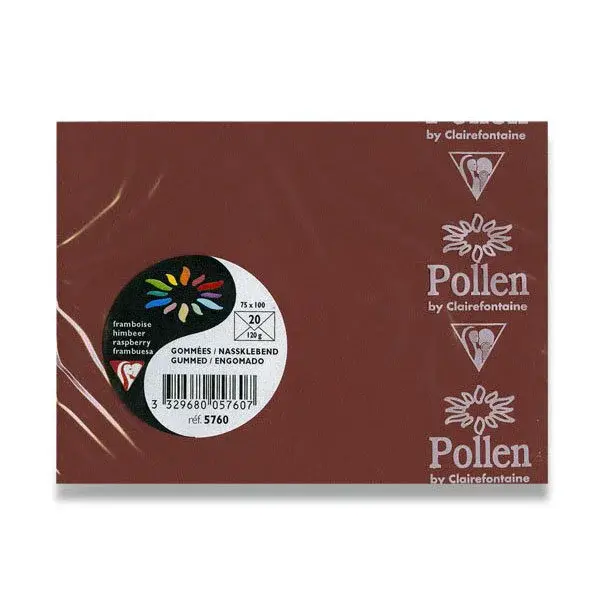 Barevná obálka Clairefontaine 75 x 100 mm, olizová, 20 ks - hnědá