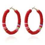 Bohemia Style Colorful Clay Beads Hoop Earrings