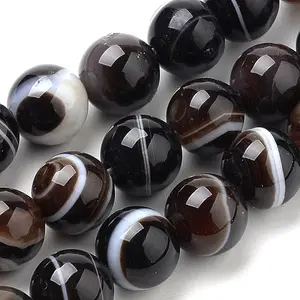 Natural Striped Agate/Banded Agate Beads Strands