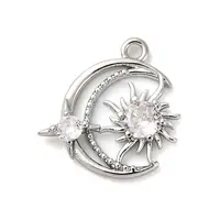 Brass Micro Pave Cubic Zirconia Charms