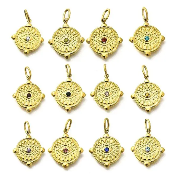 304 Stainless Steel Rhinestone Pendants