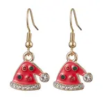 Christmas Theme Alloy Rhinestone Dangle Earrings