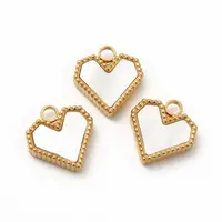 PVD Vacuum Plating 304 Stainless Steel Heart Charms