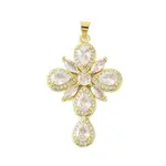 Rack Plating Brass Clear Cubic Zirconia Pendants
